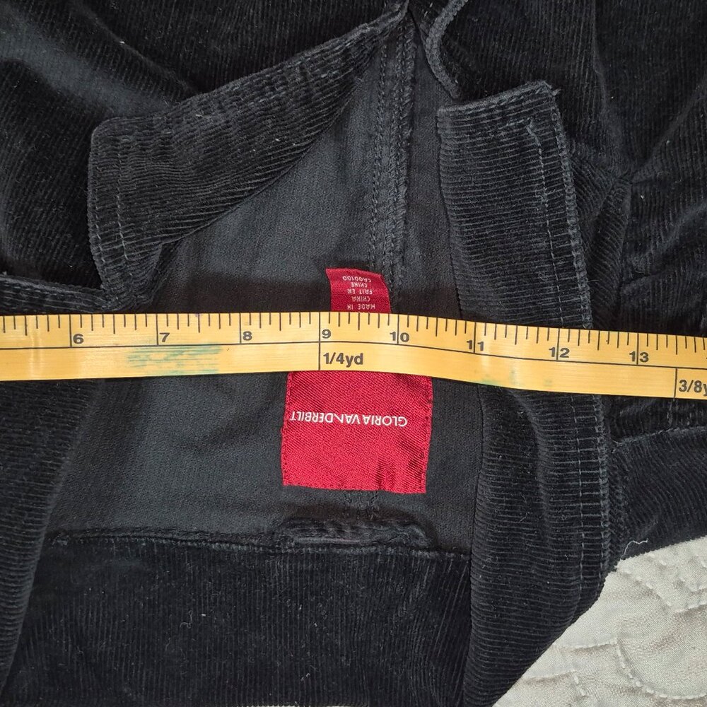 Gloria Vanderbilt Black Cordouroy Women's Blazer size XL Retro Regular Elegant* - Picture 8 of 12